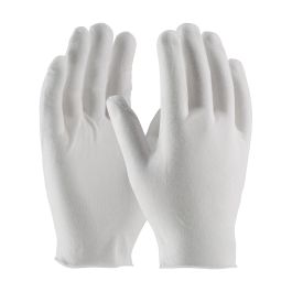 Economy, Light Weight Cotton Lisle / Polyester Inspection Glove with Unhemmed Cuff - Ladies', White, LADIES 97-511
