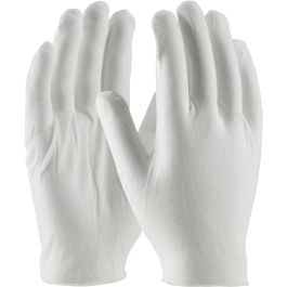 Medium Weight Cotton Lisle Inspection Glove with Unhemmed Cuff - Jumbo Size, White, MENS 97-520J
