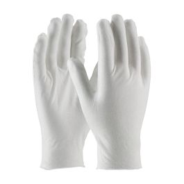 Medium Weight Cotton Lisle Inspection Glove with Unhemmed Cuff - 10.", White, MENS 97-520/10