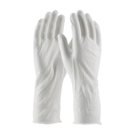 Medium Weight Cotton Lisle Inspection Glove with Unhemmed Cuff - 14", White, MENS 97-520/14