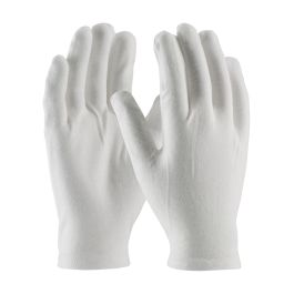 Heavy Weight Cotton Lisle Inspection Glove with Rolled Hem Cuff - Men's, White, MENS 97-540R