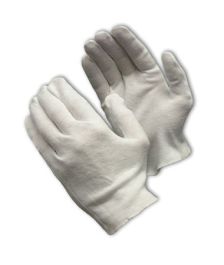 Heavy Weight Cotton Lisle Inspection Glove with Overcast Hem Cuff - Ladies', White, LADIES 97-541H