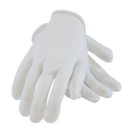 40 Denier Tricot Inspection Glove with Rolled Hem Cuff - Ladies', White, L