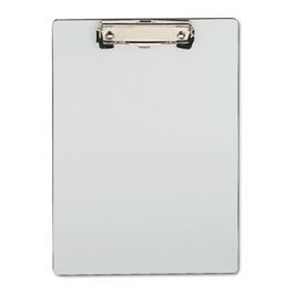 Plastic Brushed Aluminum Clipboard, Portrait Orientation, 0.5" Clip Capacity, Holds 8.5 x 11 Sheets, Silver