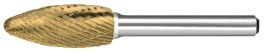 SH-1 CARBIDE BURR FLAME DOUBLE CUT TIN COATED