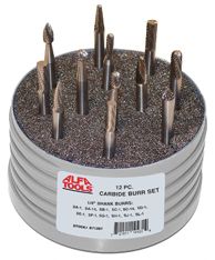 16 PC . CARBIDE BURR SET, DOUBLE CUT