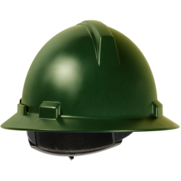 Full Brim Hard Hat with Polycarbonate / ABS Shell, 4-Point Textile Suspension and Wheel Ratchet Adjustment, Green, OS 280-HP1041R-74