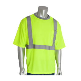 ANSI Type R Class 2 Short Sleeve T-Shirt, Hi-Vis Yellow, 2XL 312-EH-1200-LY/2X