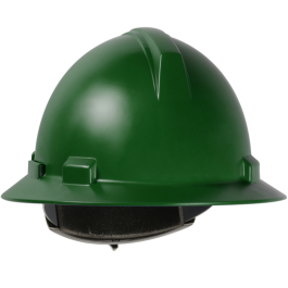 Full Brim Hard Hat with Polycarbonate / ABS Shell, 4-Point Textile Suspension and Wheel Ratchet Adjustment, Dark Green, OS 280-HP1041R-04