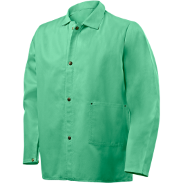 9 oz Flame Resistant Cotton Jacket, 30" Green, X-Large