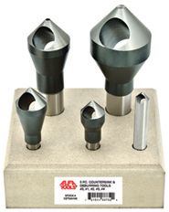 5PC SET HSS COUNTERSINK DEBURRING TOOL BIT