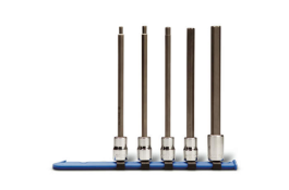 5 Piece—Long Length Metric Hex Bit Socket Set, 3/8" Drive Size, 5 Pieces 361