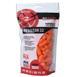 Resistor® 32 Foam Earplugs Bag - Uncorded - Orange - 50 Pair Bag FP70BG50