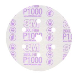 3M™ Hookit™ Finishing Film Abrasive Disc 260L, 01069, 6 in, Dust Free, P1000, 100 discs per carton, 4 cartons per case