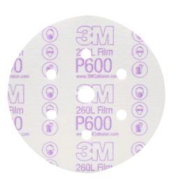3M™ Hookit™ Finishing Film Abrasive Disc 260L, 01071, 6 in, Dust Free, P600, 100 discs per carton, 4 cartons per case