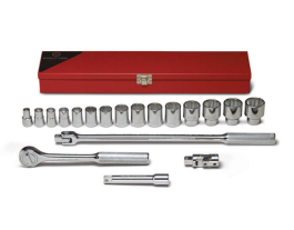 19 Pieces—12 Pt. Standard Socket Set, 1/2" Drive Size, 19 Pieces 422