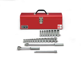 24 Pieces—12 Pt. Standard & Deep Socket Set, 1/2" Drive Size, 24 Pieces 425