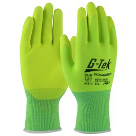 Hi-Vis Seamless Knit Nylon Glove with Nitrile Coated Foam Grip on Palm & Fingers, Hi-Vis Yellow, 2XL HVY715YNF/2XL