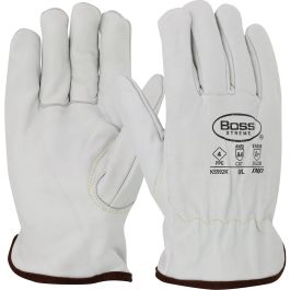 AR Top Grain Cowhide Leather Drivers Glove with Para-Aramid Lining - Keystone Thumb, Natural, 2XL