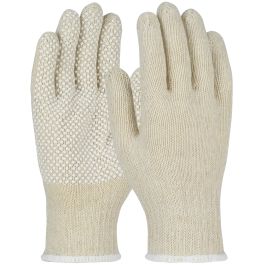 Heavy Weight Seamless Knit Cotton/Polyeser Glove with PVC Dotted Grip - Double Sided, White, L MU30-WHPD1-L