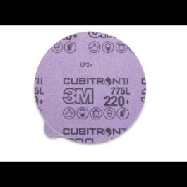 3M™ Cubitron™ II Stikit™ Film Disc 775L, 220+, 3 in x 1/2 in, Linered w/Tab, Die 300D