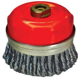 2 3/8 CRIMPED CUP BRUSH BRASSS CAOTED W/GUARD