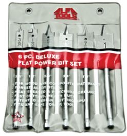 6PC . WOOD SPADE BIT SET 3/8-1"